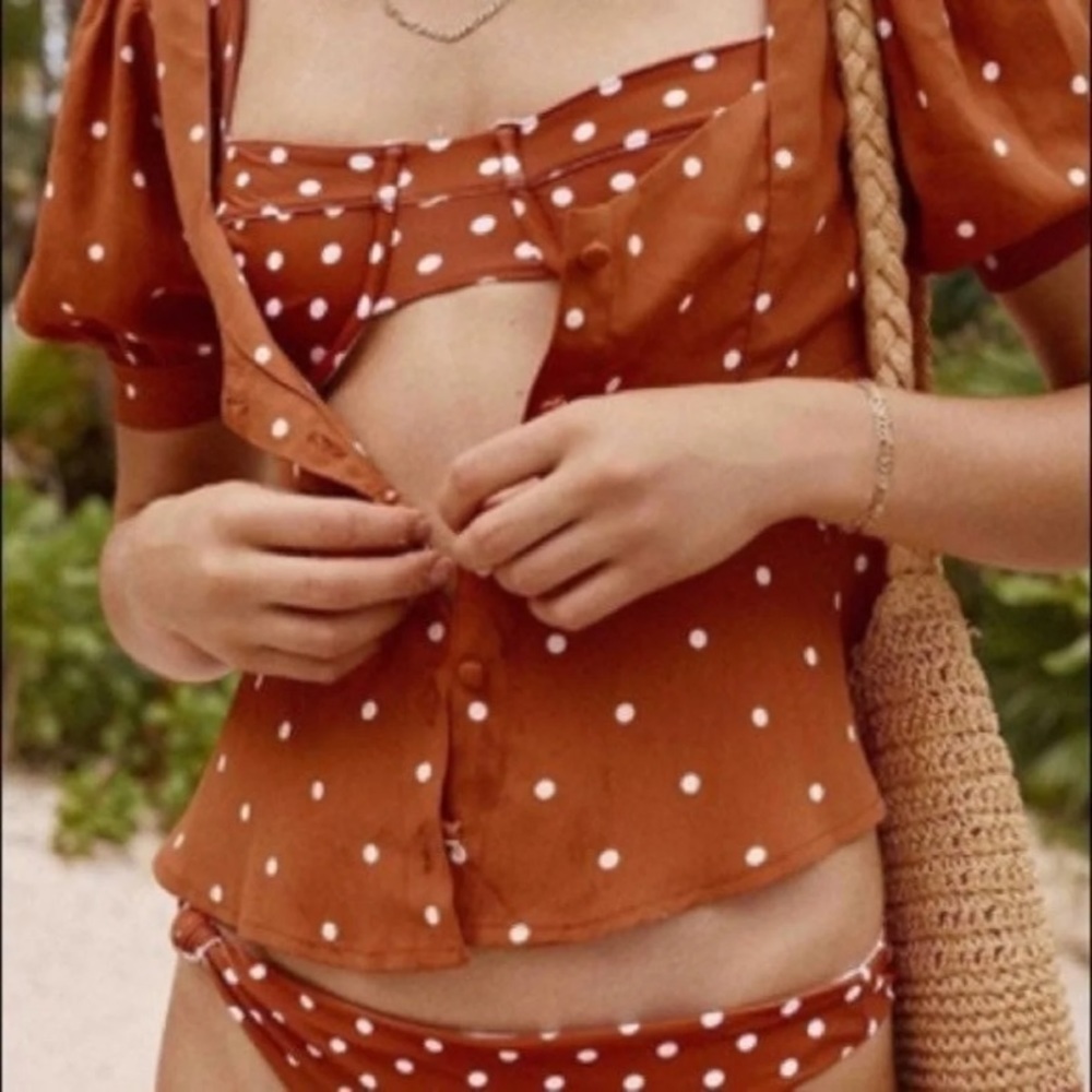 For Love And Lemons Natalia Dot Blouse